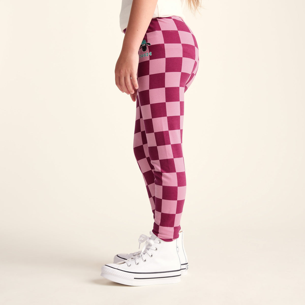 Racka Kids Shaun the Sheep Legging - Candy Floss/Beetroot Red - Image 5