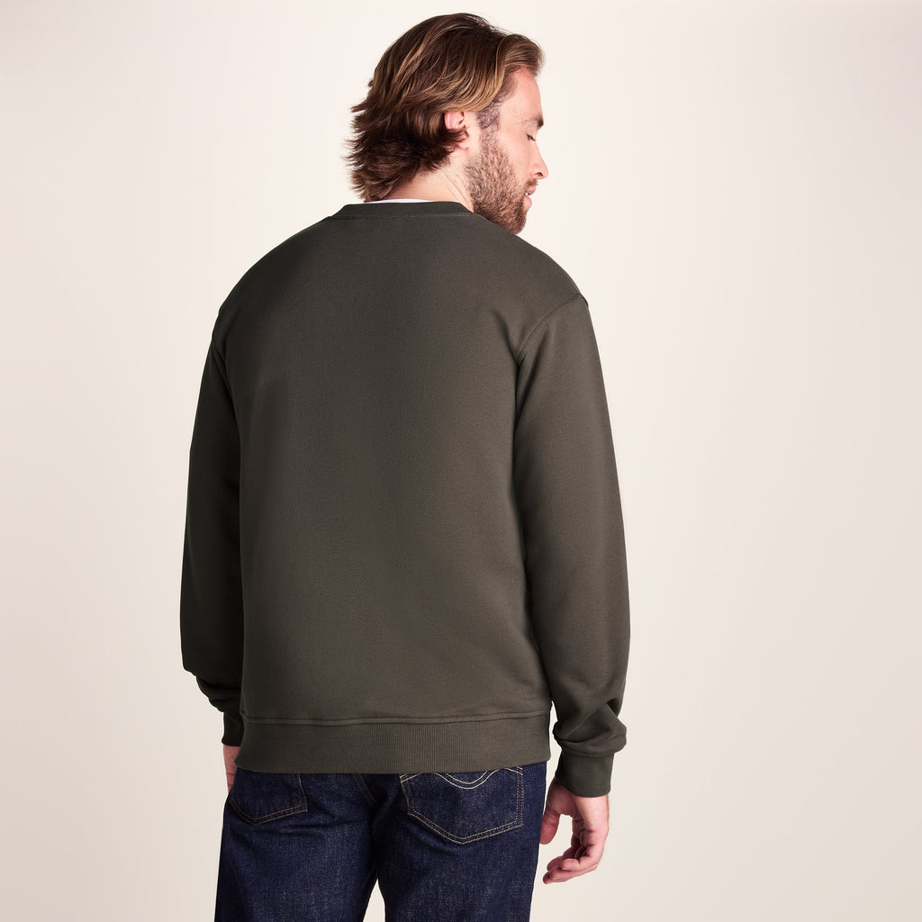 Warren Mens Relaxed Fit 100% Cotton Heavyweight Sweat - Ash Brown - Image 3