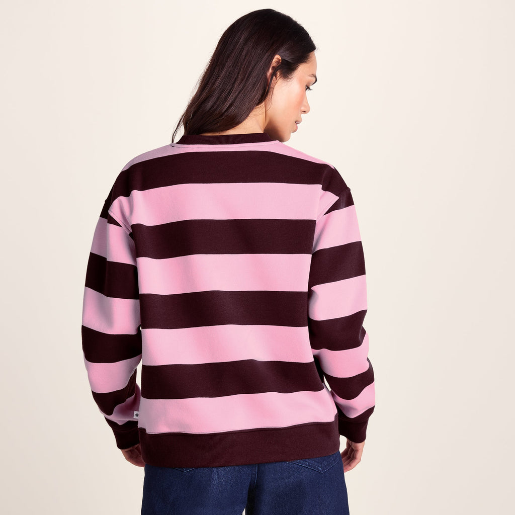 Yuri Womens Supersoft Crew Neck Striped Sweatshirt - Huckleberry Stripe - Image 4