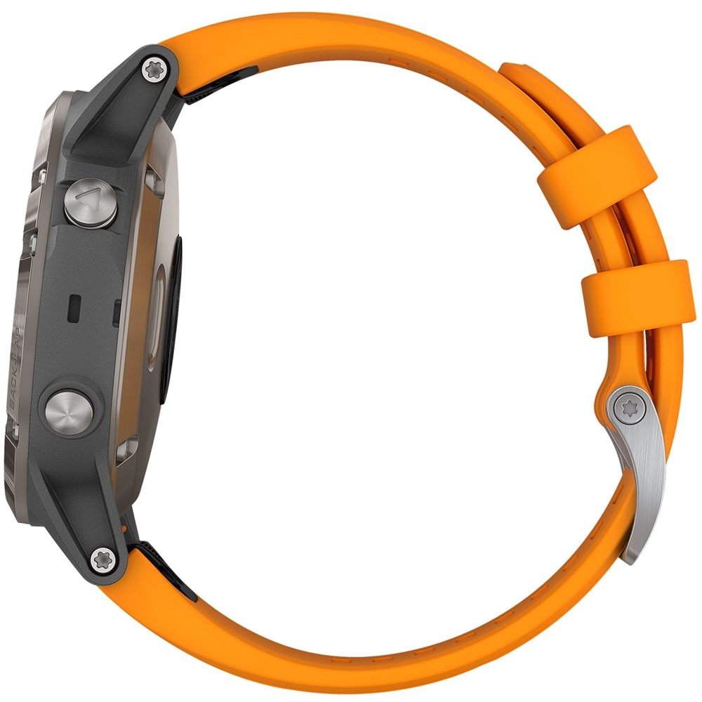 Garmin fenix 5 Plus - Multisport GPS Smartwatch, Topo Maps, Heart Rate, Music, Payment, Titanium/Orange Band - Image 3