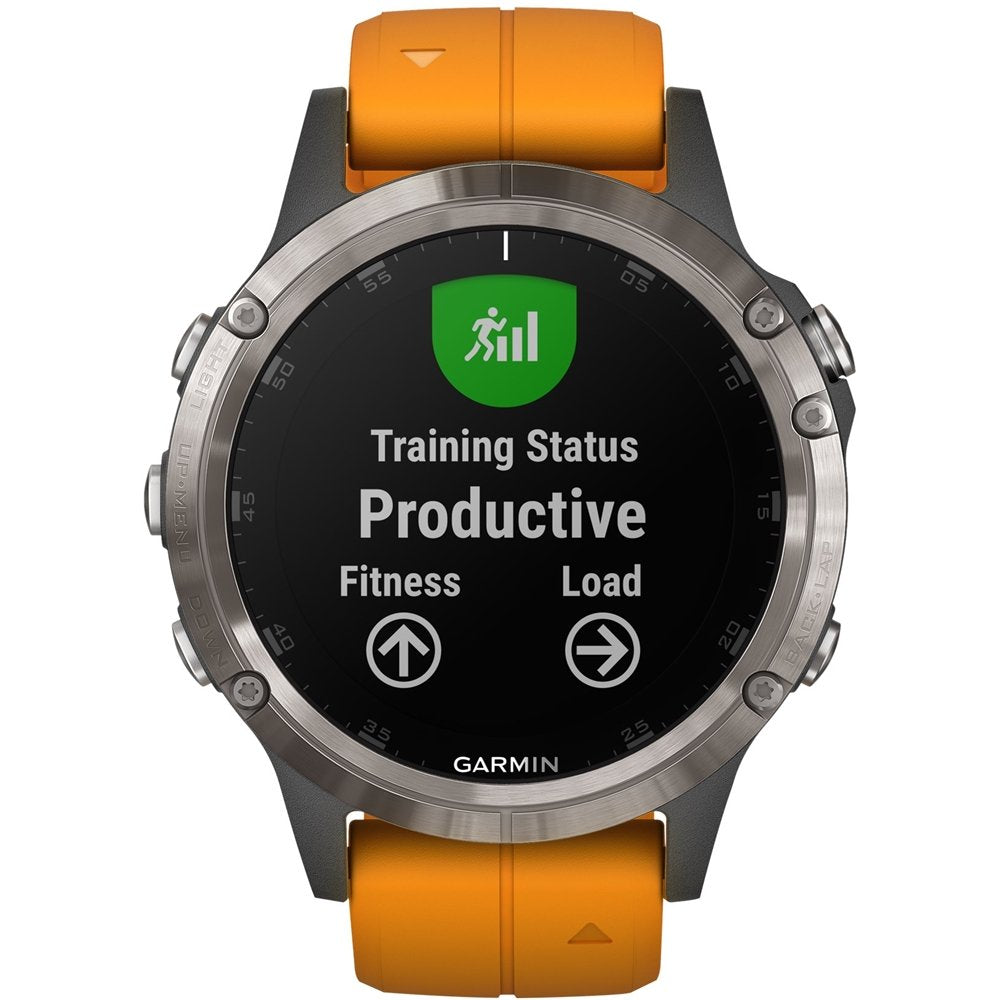 Garmin fenix 5 Plus - Multisport GPS Smartwatch, Topo Maps, Heart Rate, Music, Payment, Titanium/Orange Band - Image 4