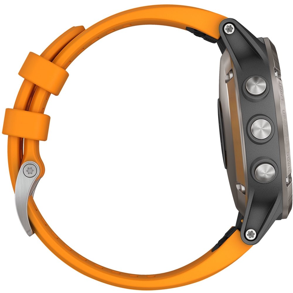 Garmin fenix 5 Plus - Multisport GPS Smartwatch, Topo Maps, Heart Rate, Music, Payment, Titanium/Orange Band - Image 6