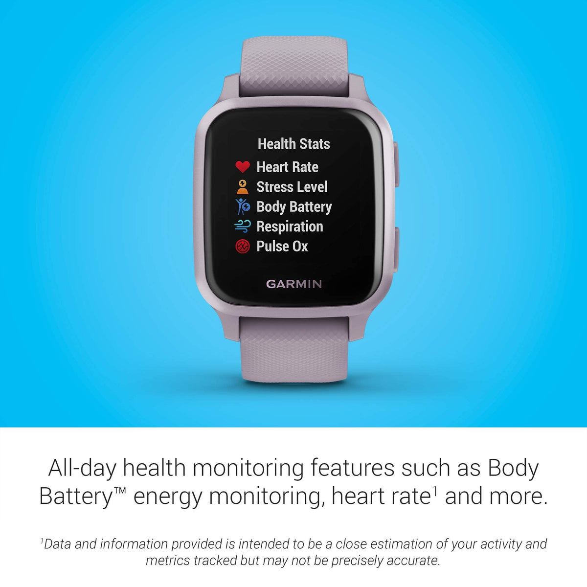 Garmin - Venu Sq GPS Smartwatch 33mm Fiber-Reinforced Polymer - Orchid - 010-02427-02 - Image 3