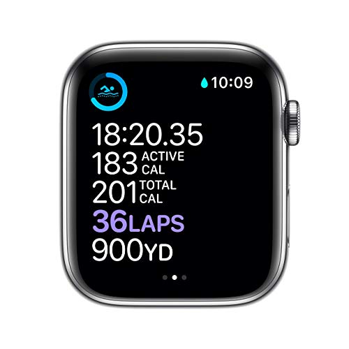 Apple Watch Series 6 (GPS+Cellular) 44mm Stainless Steel w/White Sports Band - M07L3LL/A - Image 4