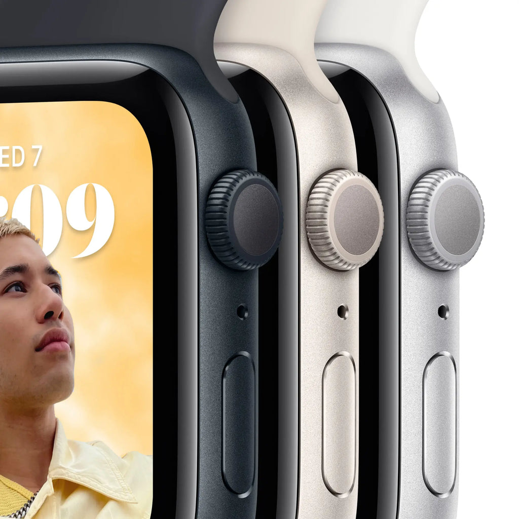 Apple Watch SE (2nd Gen) (GPS, 40mm) - Silver Aluminum Case with White Sport Band, S/M - MNT93LL/A - Image 3