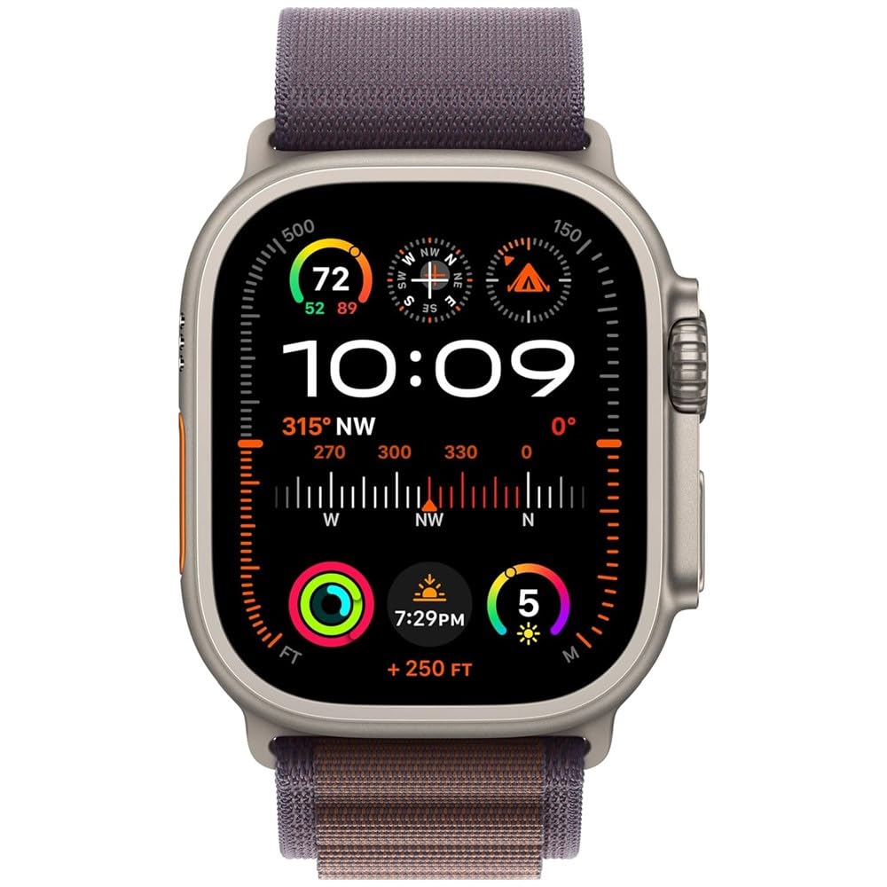 Apple Watch Ultra 2 GPS + Cellular 49mm Titanium Case w/ Indigo Alpine Loop Medium - MRET3LW/A - Image 2