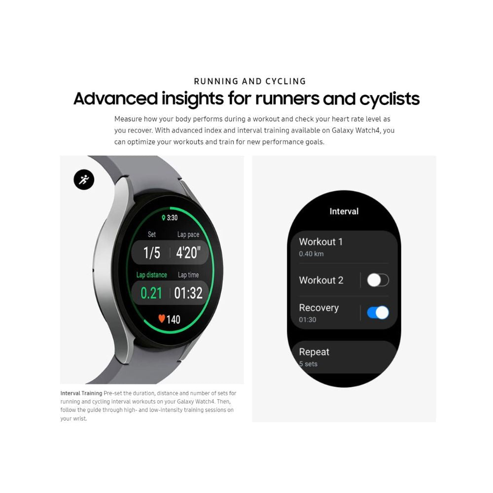 Unlocked Samsung Galaxy Watch 44mm LTE - Green Aluminum - SM-R875UZGAXAA - Image 5
