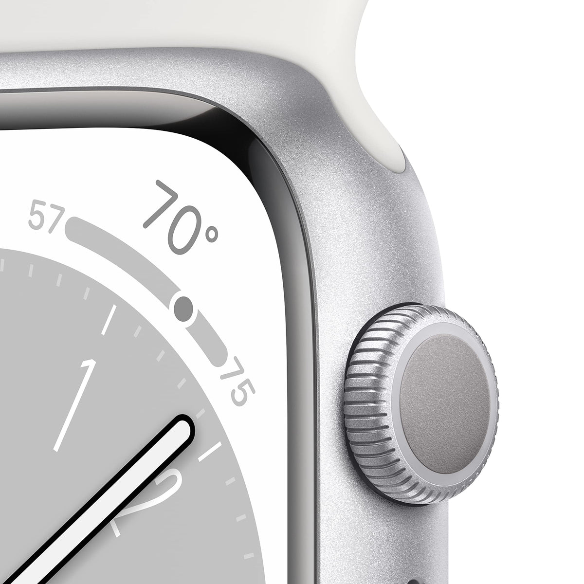 Apple Watch Series 8 GPS 45mm Aluminum Case w/ White Sport Band SM Silver - MP6P3LL/A - Image 3
