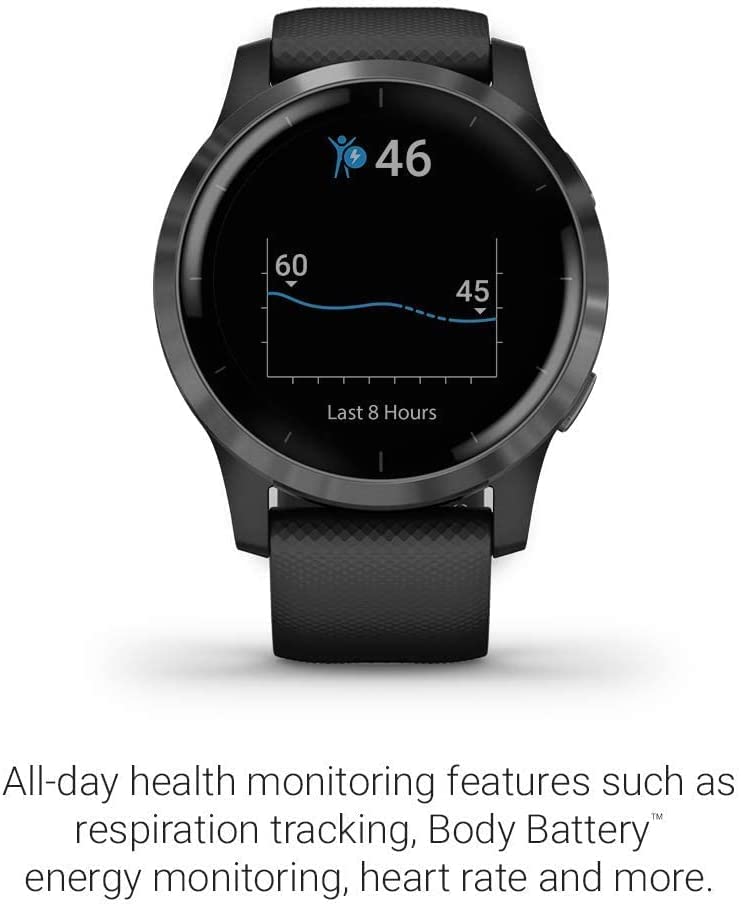 Garmin Vivoactive 4 GPS Fitness Smartwatch with Black Case and Slate Hardware - 010-N2174-11 - Image 5