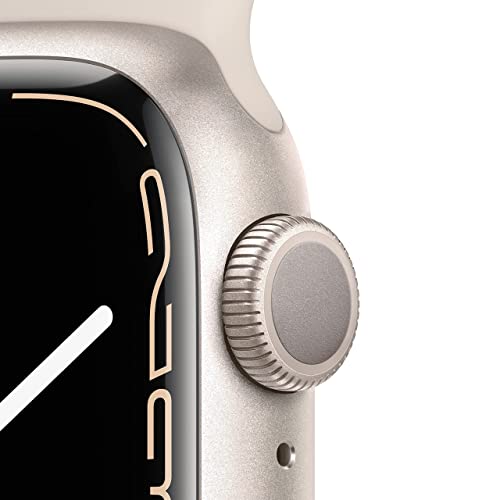 Apple Watch Series 7 (GPS, 41mm) Starlight Aluminum Case with Starlight Sport Band, Regular - MKMY3LL/A - Image 2