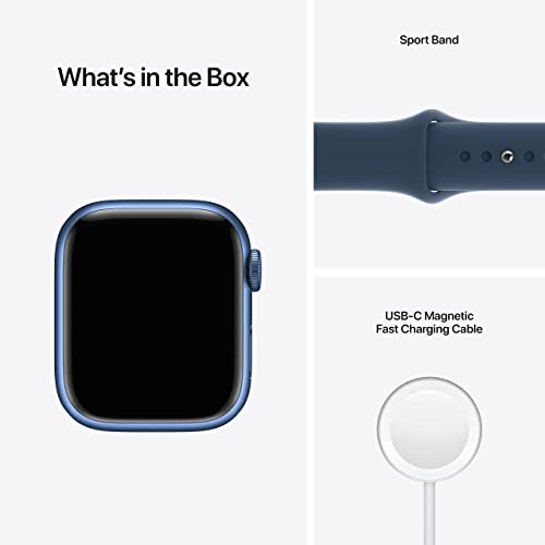 Apple Watch Series 7 (GPS) 41MM Aluminum Case w/Abyss Blue Sport Band - Blue - MKN13LL/A - Image 5