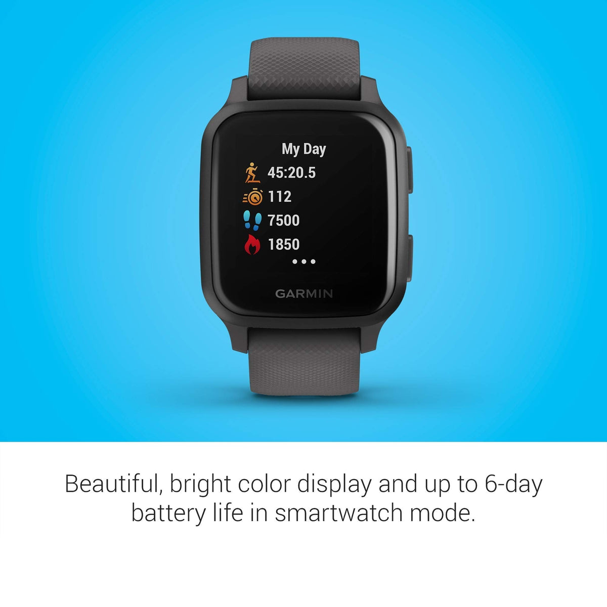 Garmin - Venu Sq GPS Smartwatch 33mm - Shadow Gray/Slate - 010-02427-00 - Image 3