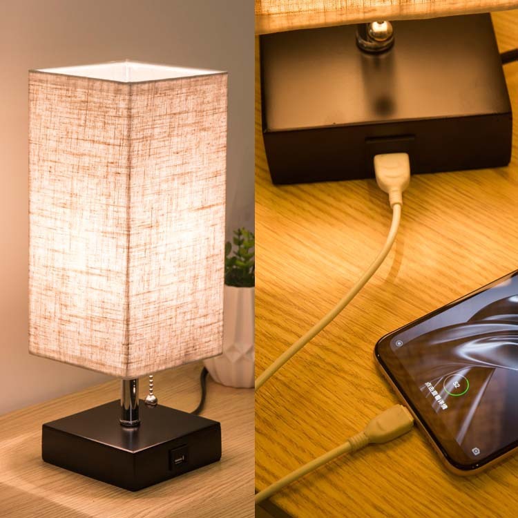 Modern Linen Square Table Lamp - Image 4