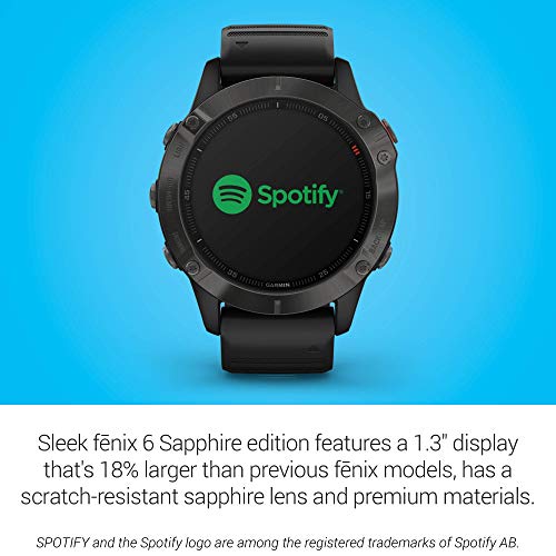 Garmin - fenix 6 Sapphire Smartwatch 47mm Fiber-Reinforced Polymer Carbon Gray - 010-02158-10 - Image 3