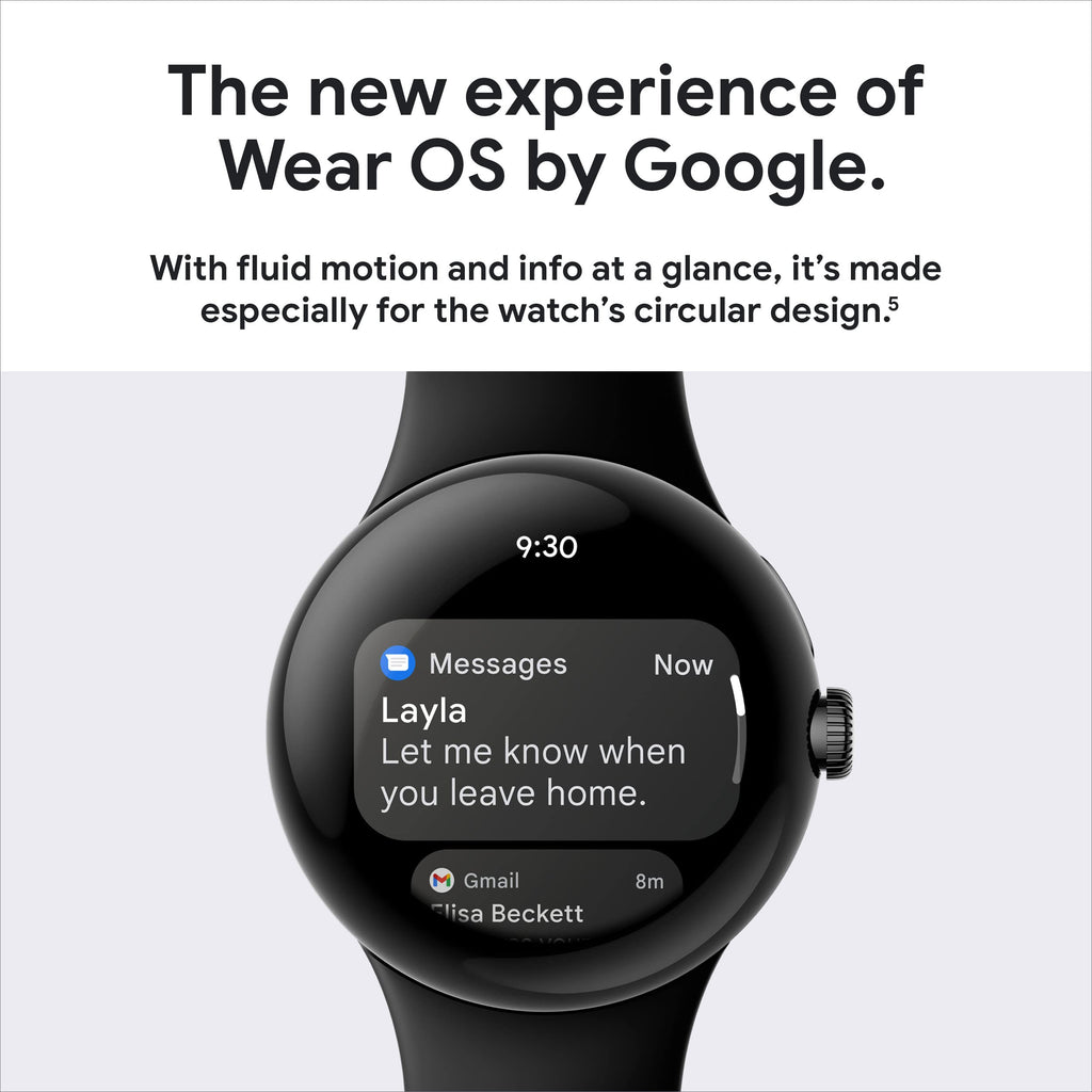 Verizon Pixel Watch Black Stainless Steel 41mm Case w/Obsidian Band - GA03311-US - Image 5