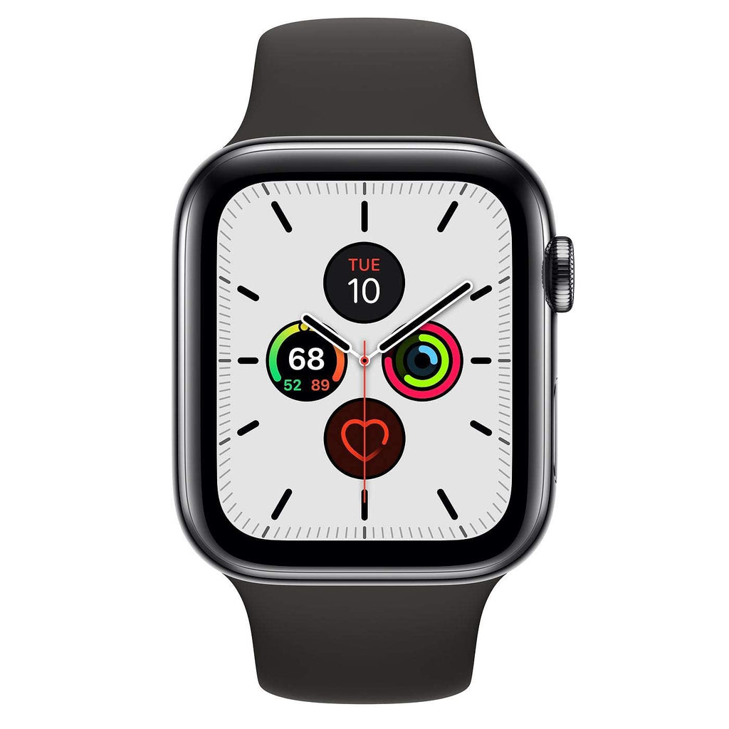 Apple Watch Series 5 GPS Cellular 44MM Space Black Stainless Steel Case, Black Sport Band - MWW72LL/A - Image 2