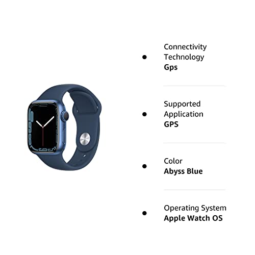 Apple Watch Series 7 (GPS) 41MM Aluminum Case w/Abyss Blue Sport Band - Blue - MKN13LL/A - Image 6