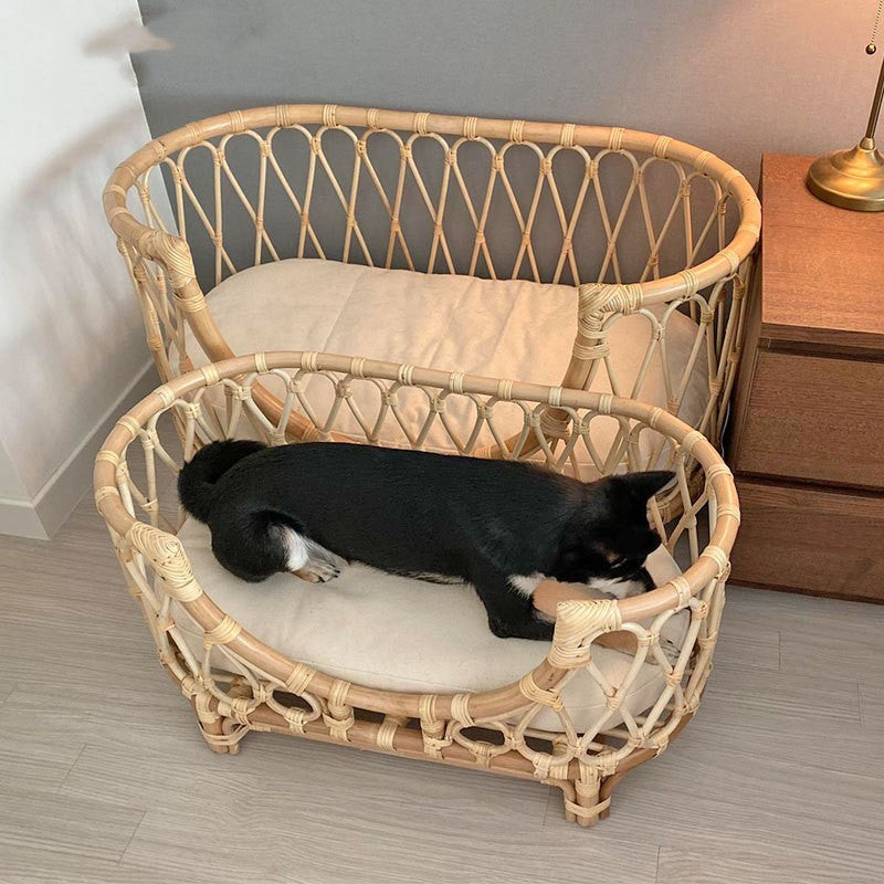 Handmade Rattan Woven Pet Bed Sofa - Image 3