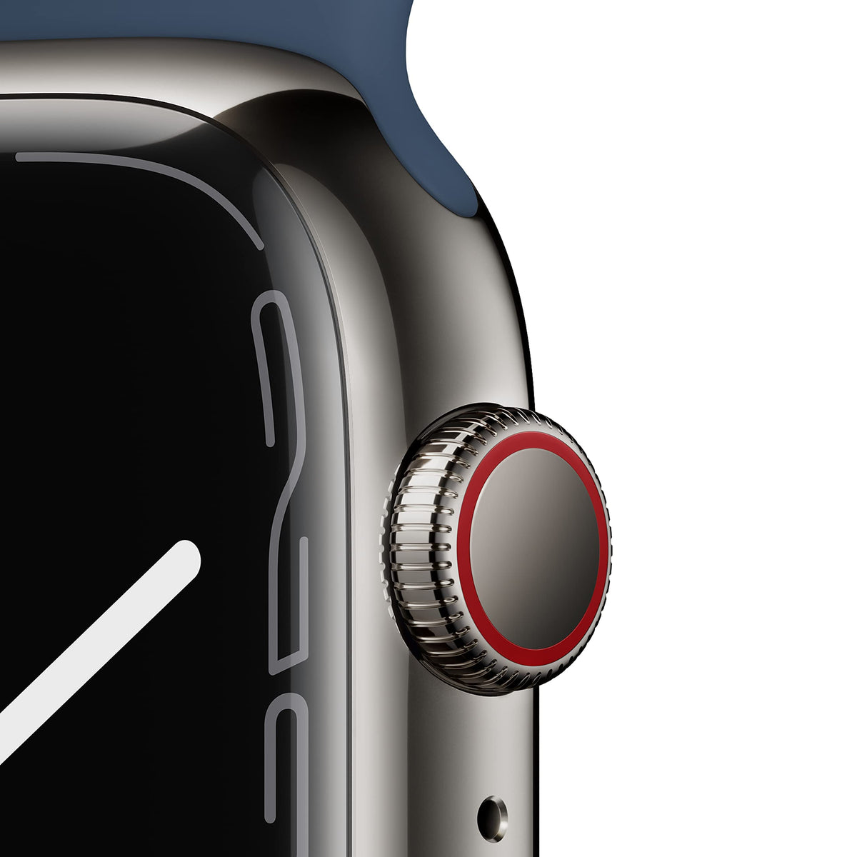 Apple Watch Series 7 (GPS + Cellular 45mm) Graphite Stainless Steel Case with Abyss Blue Sport Band - MKJH3LL/A - Image 2