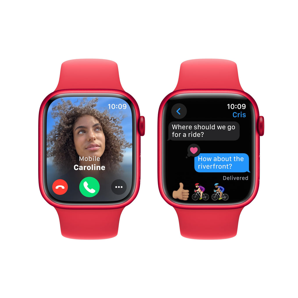 Apple Watch Series 9 (GPS) 45mm Aluminum Case with RED Sport Band - M/L - (PRODUCT) RED - MRXK3LL/A - Image 4