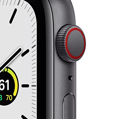 Apple Watch SE (GPS + Cellular, 44mm) Space Gray Aluminum Case with Tornado/Grey Sport Loop - MKRT3LL/A - Image 2