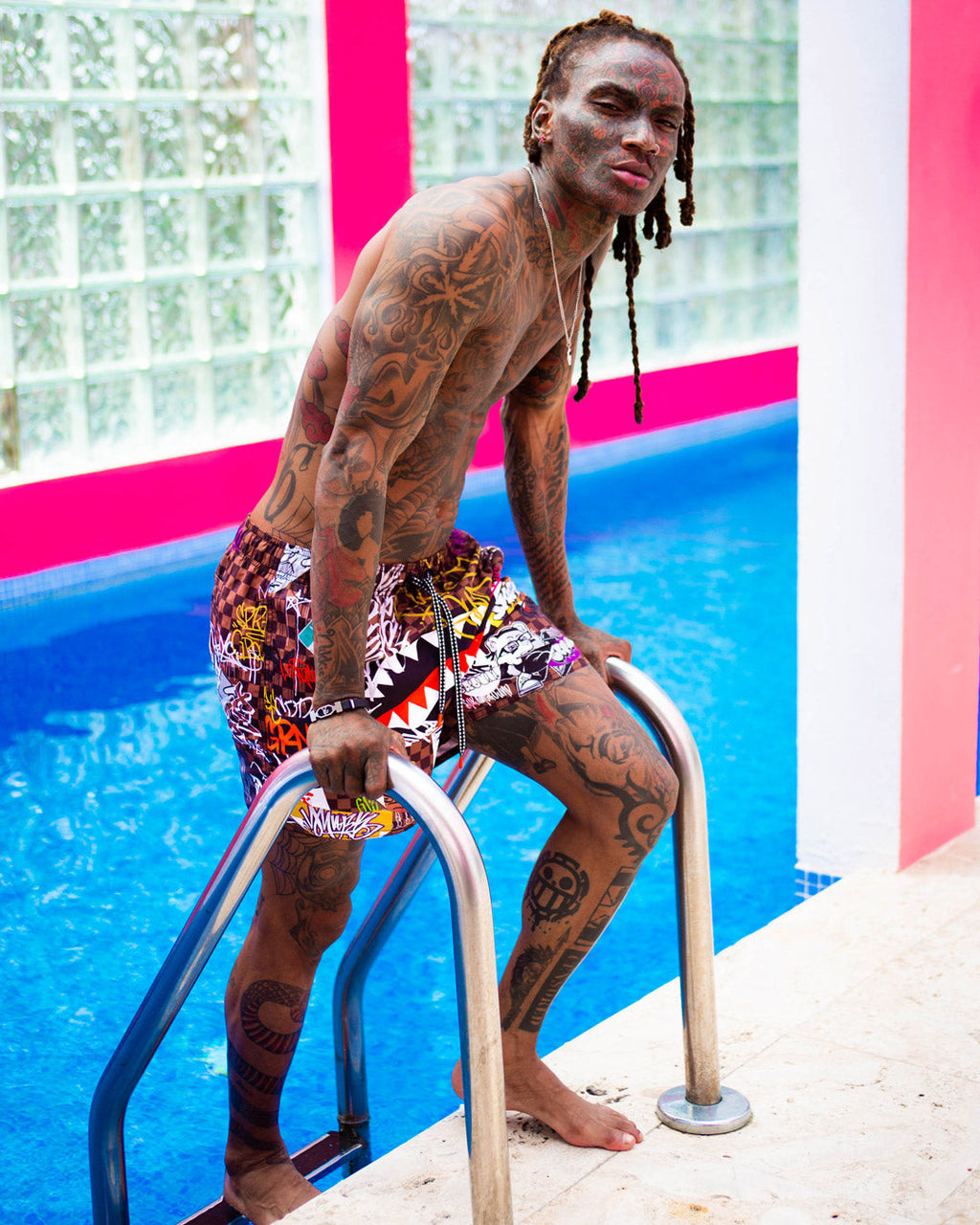 Sharks in Paris Jetski Swim Trunks - Image 6