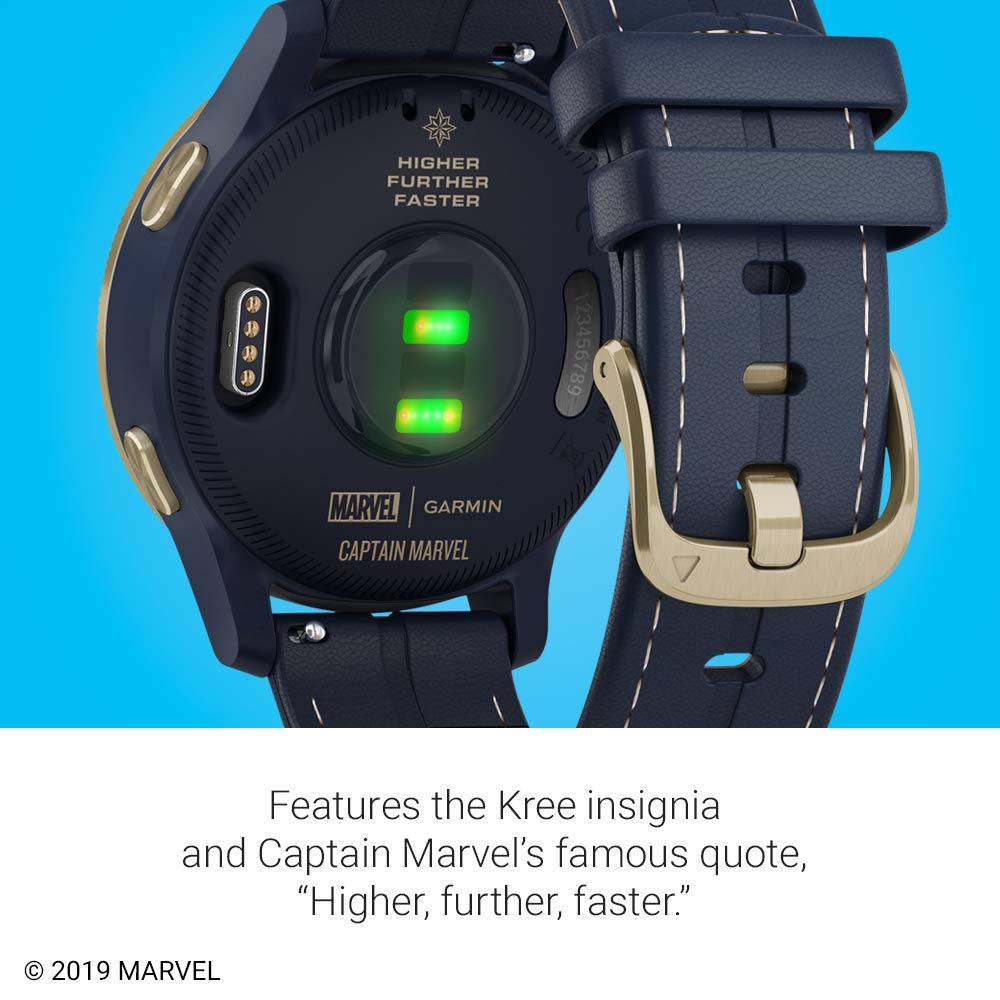Garmin - Legacy Hero Series Captain Marvel Smartwatch 40mm Fiber - Danvers Blue - 010-02172-41 - Image 4
