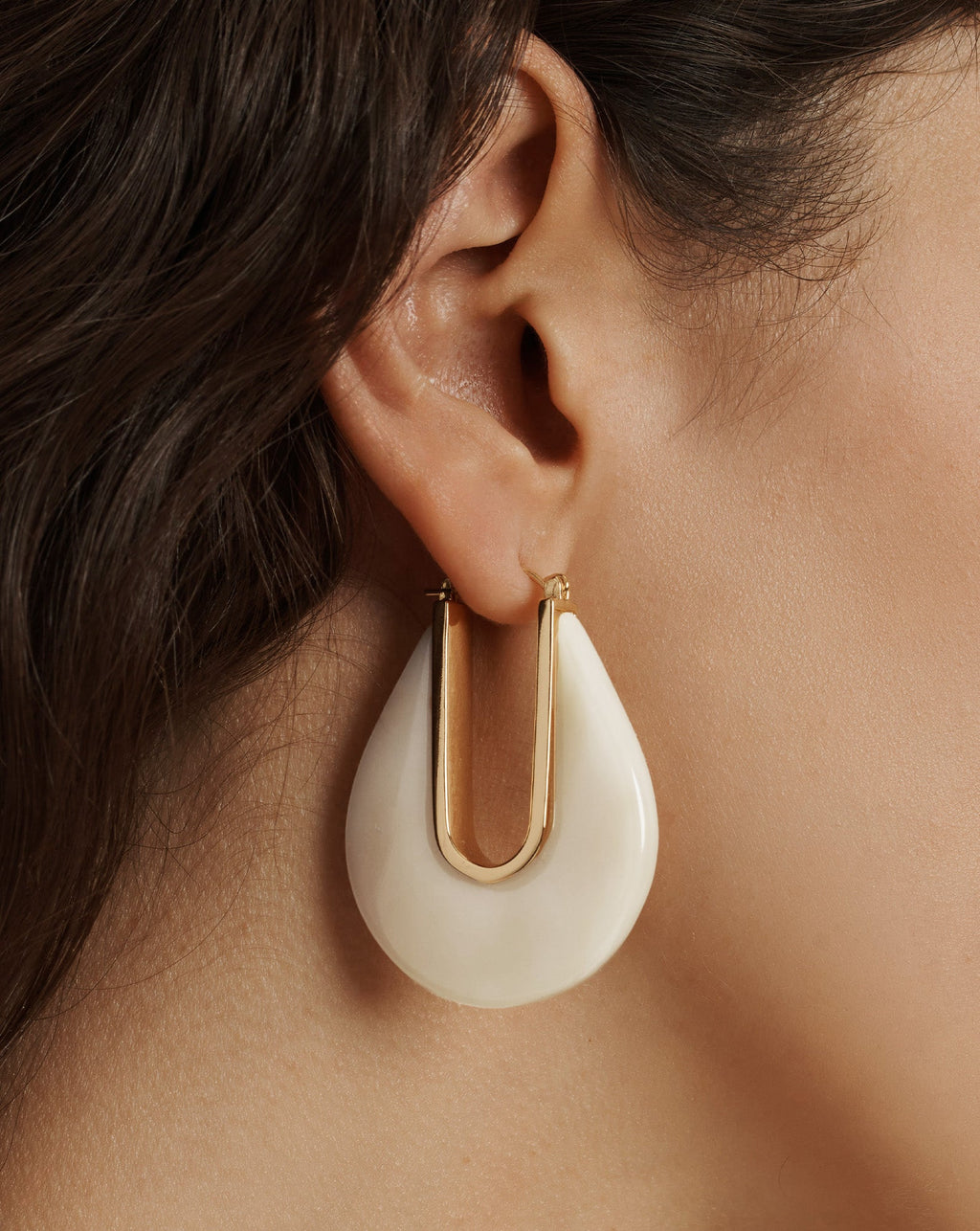 Resin Drop Hoop Earring - Image 2