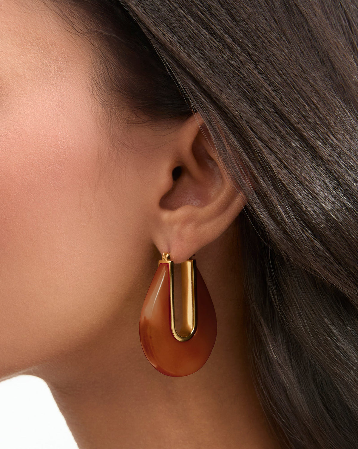 Resin Drop Hoop Earrings - Image 2