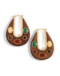 Wood Embellished Drop Hoop - Image 6