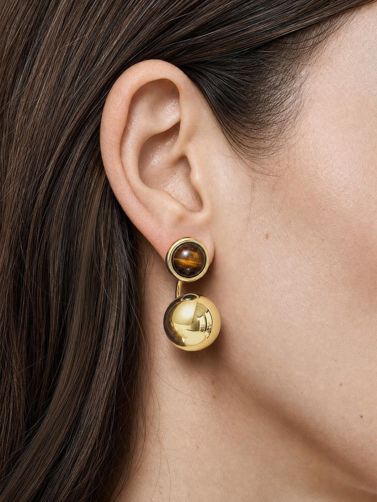 Tiger's Eye Drop Earring - Image 2