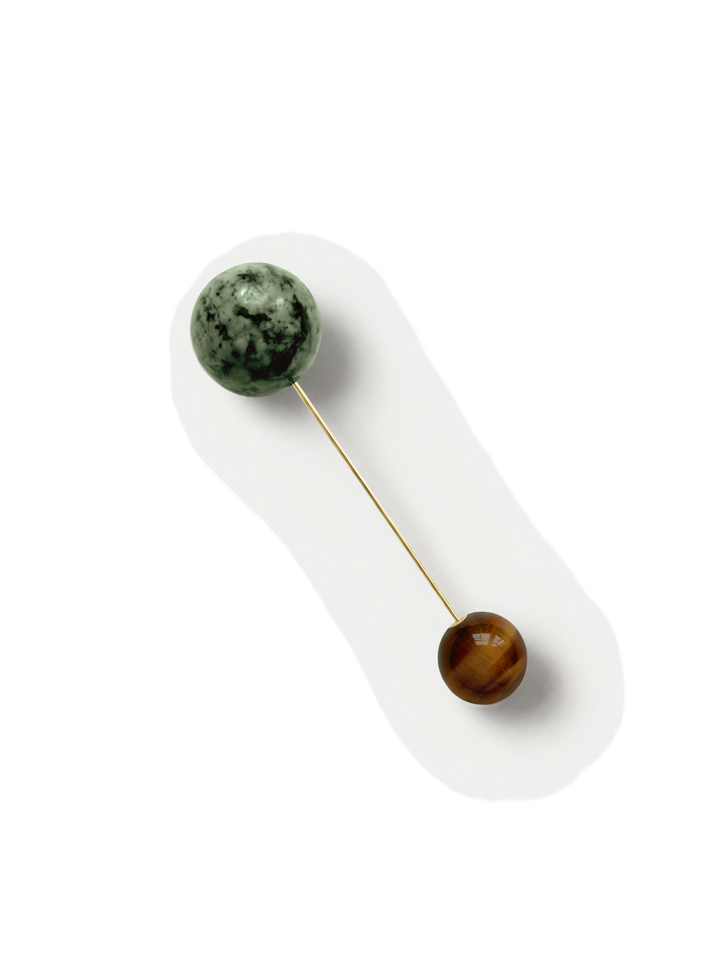 Turquoise and Tiger’s Eye Pin Brooch - Image 4