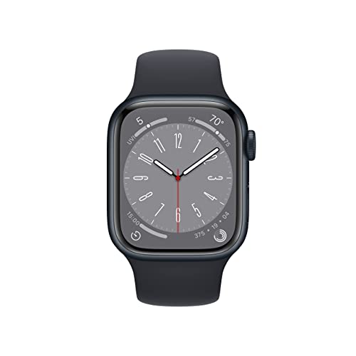Apple Watch Series 8 (GPS) 41mm Aluminum Case with Midnight Sport Band - S/M - Midnight - MNU73LL/A - Image 2