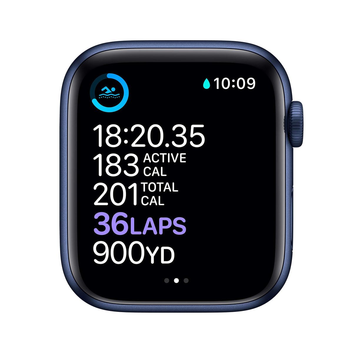 Apple Watch Series 6 GPS 44mm Blue Aluminum Case with Deep Navy Sport Band Blue - M00J3LL/A - Image 4