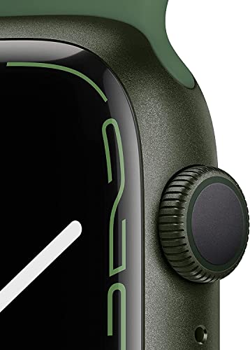 Apple Watch Series 7 (GPS) 45mm Green Aluminum Case with Clover Sport Band - Green - MKN73LL/A - Image 2
