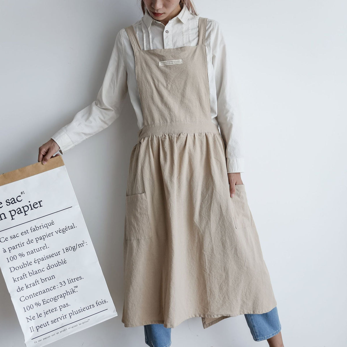 Simple Home Kitchen Apron - Oat