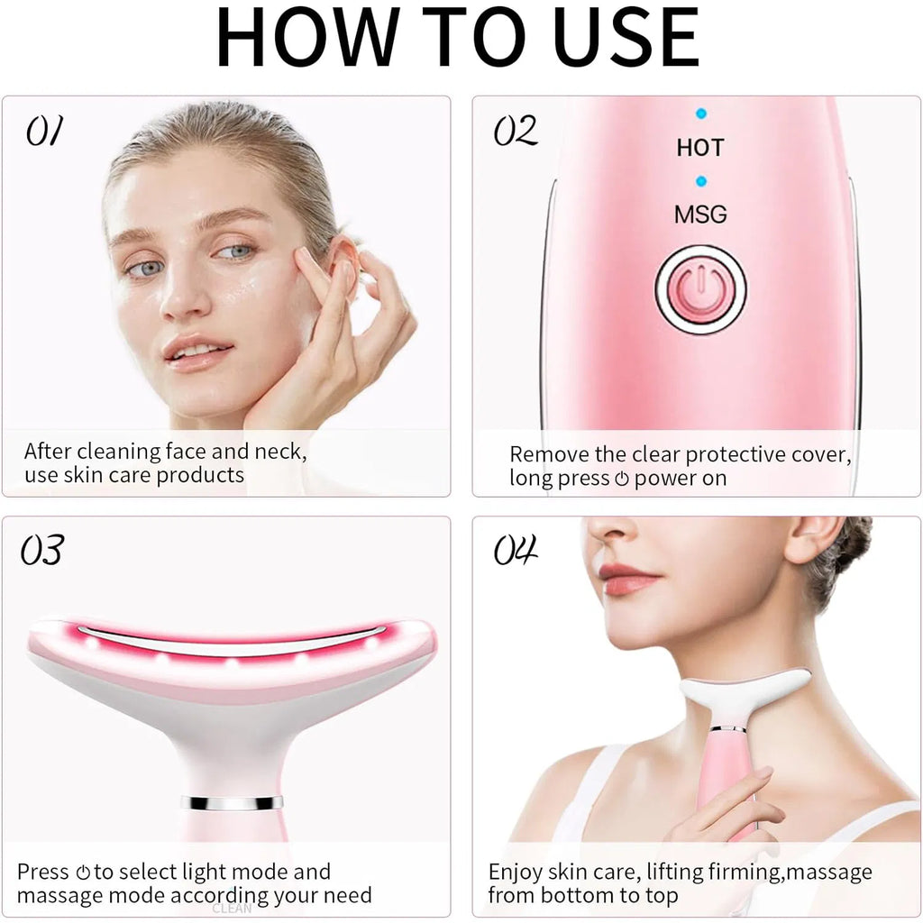 3-in-1 Neck & Face Massager Thermal, Vibration & Skin Care Tool - Image 3