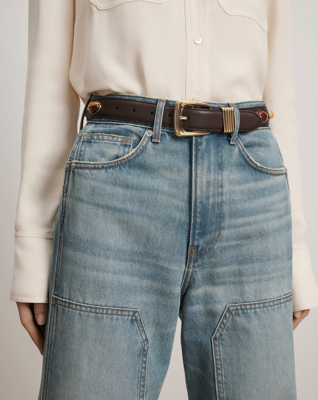 Arch Embellished Leather Belt - Image 2