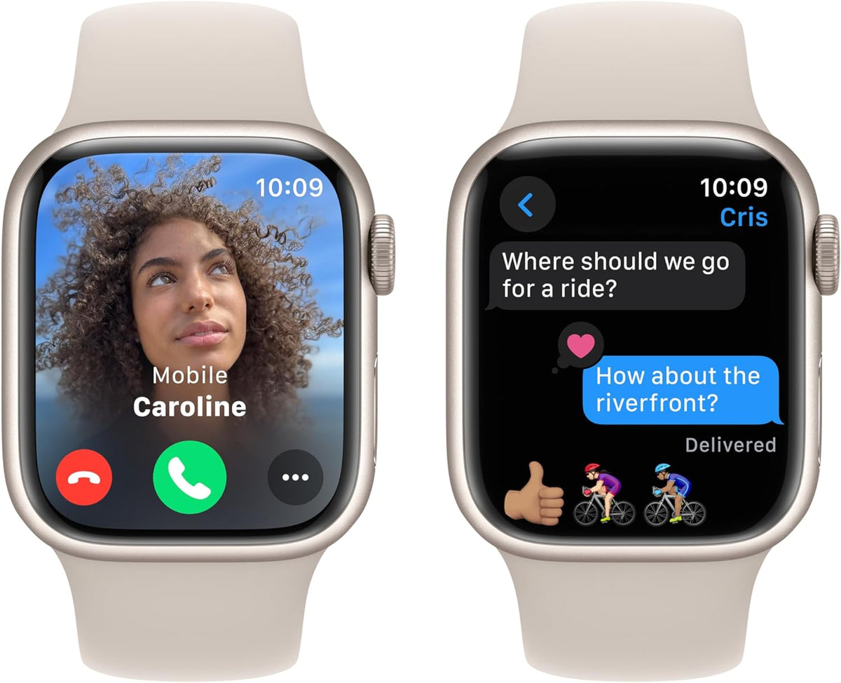 Apple Watch Series 9 GPS 41mm Aluminum Case with Starlight Sport - S/M - Starlight - MR8T3LL/A - Image 3