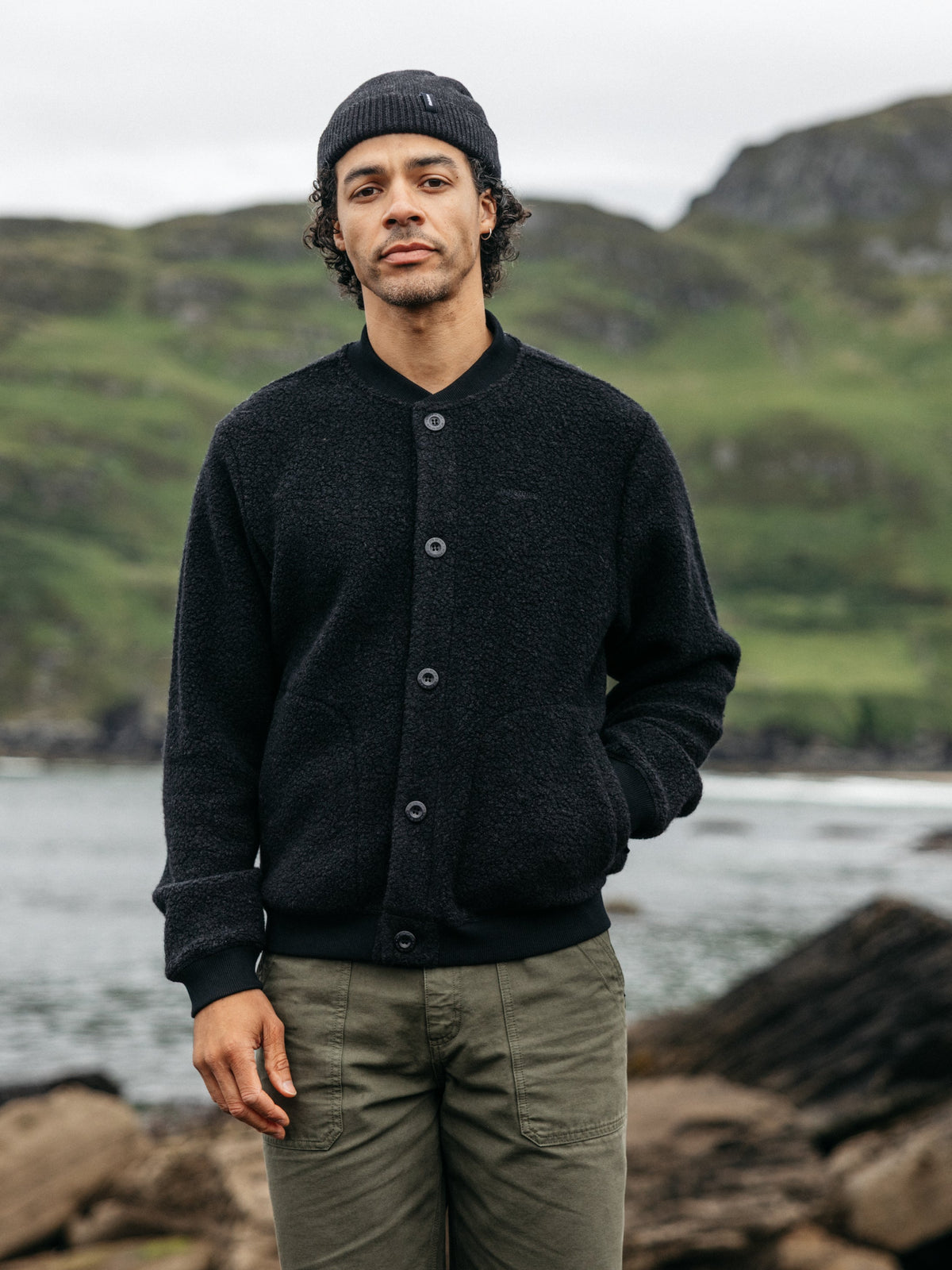 Men's Portell Wool Fleece Bomber Jacket - Image 2