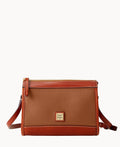 Pebble Grain Zip Crossbody - Caramel