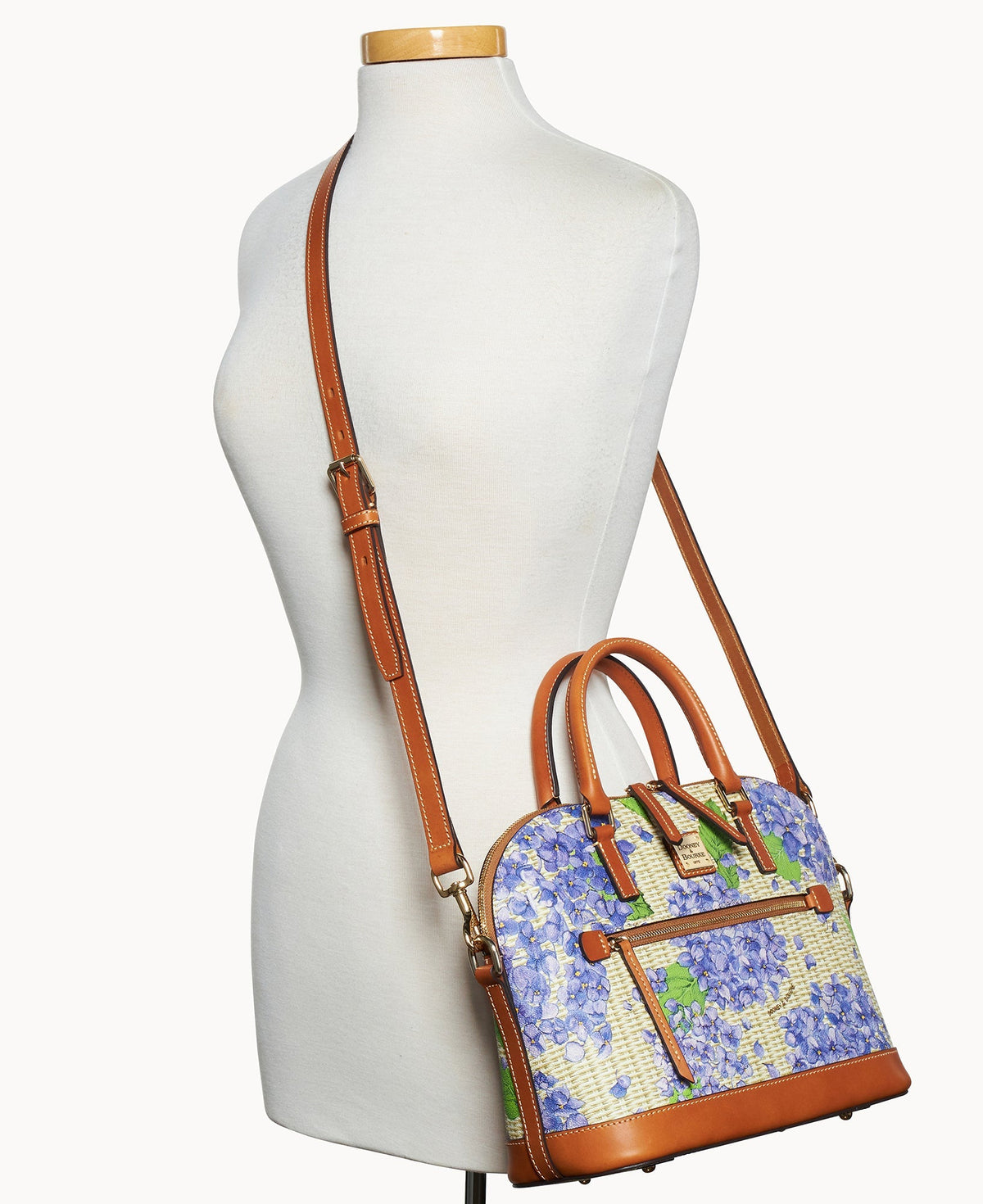 Hydrangea Basketweave Domed Zip Satchel - Image 8