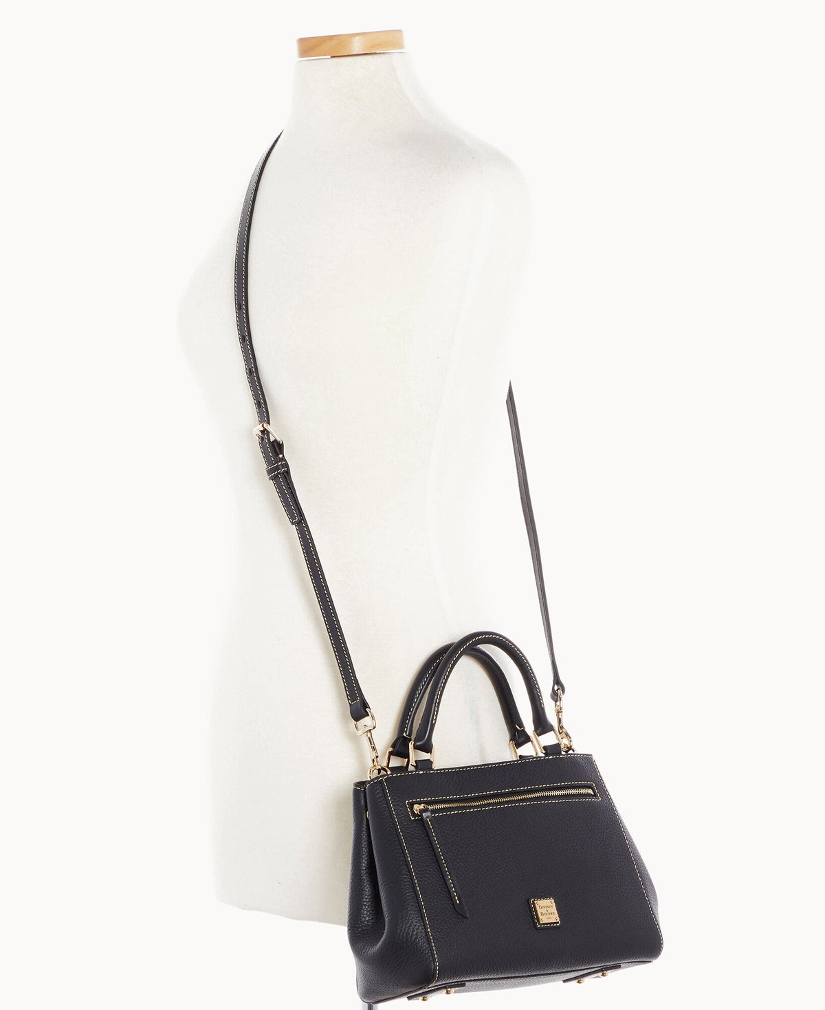 Pebble Grain Small Zip Satchel - Image 5