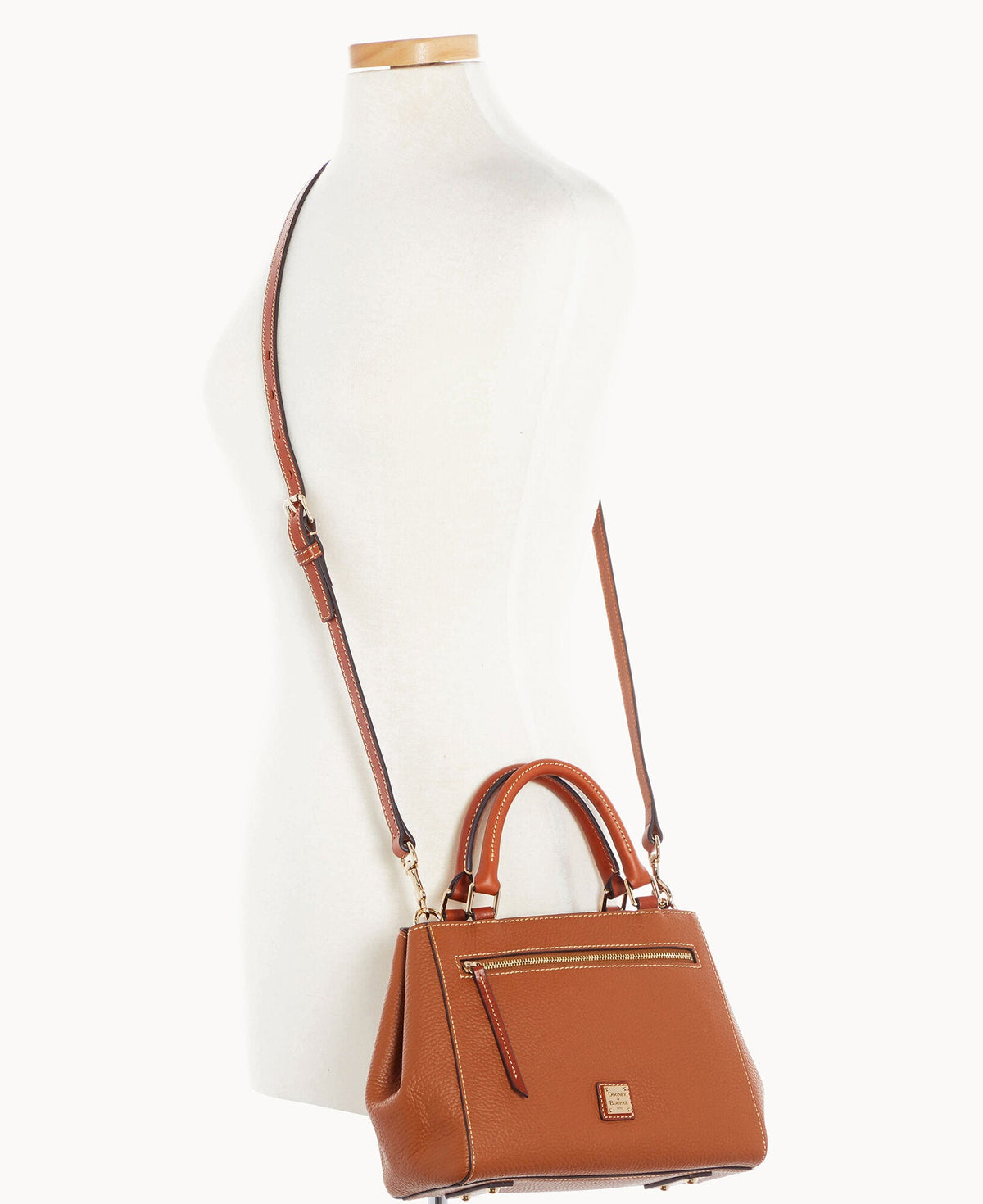 Pebble Grain Small Zip Satchel - Image 30