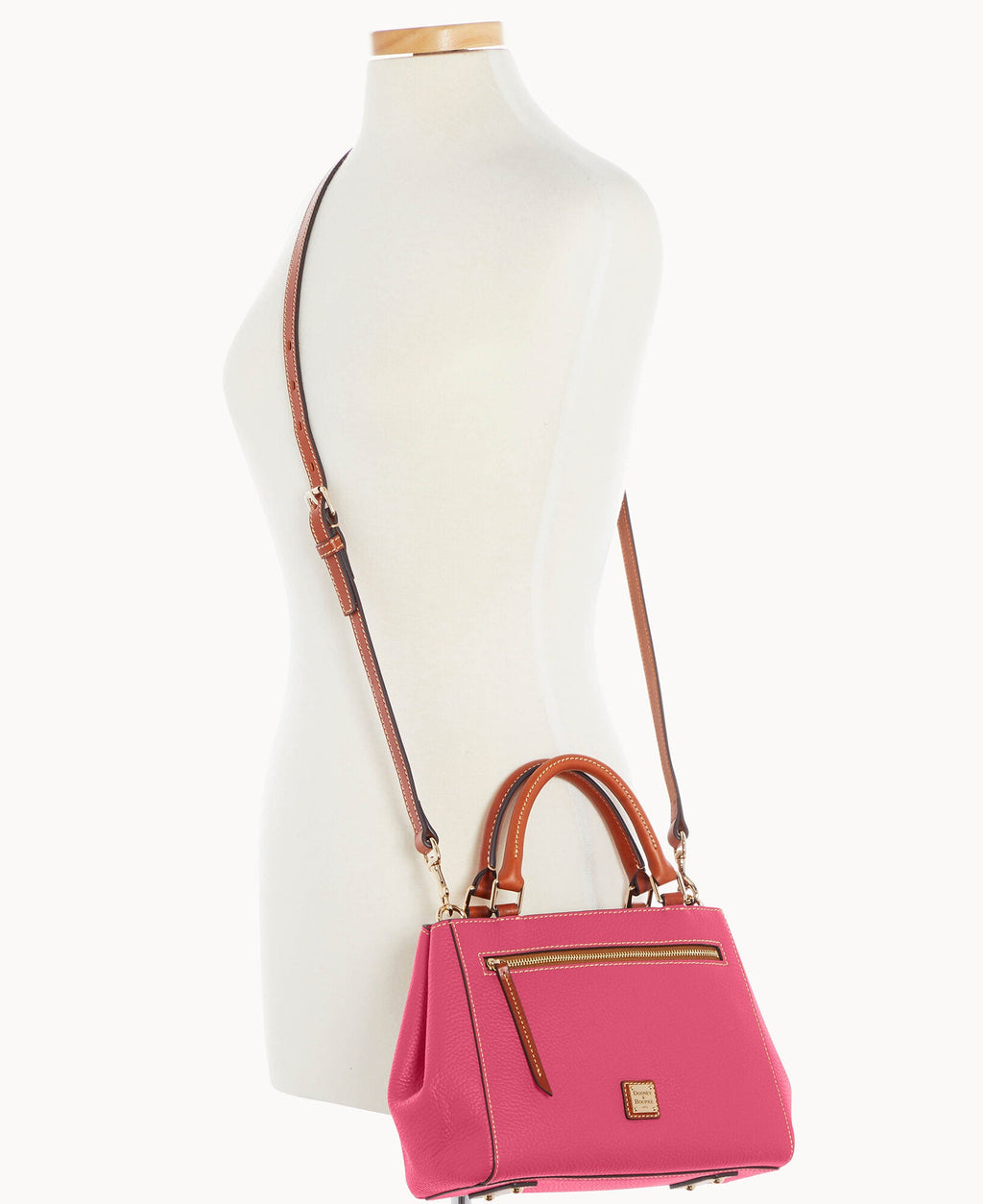Pebble Grain Small Zip Satchel - Image 60