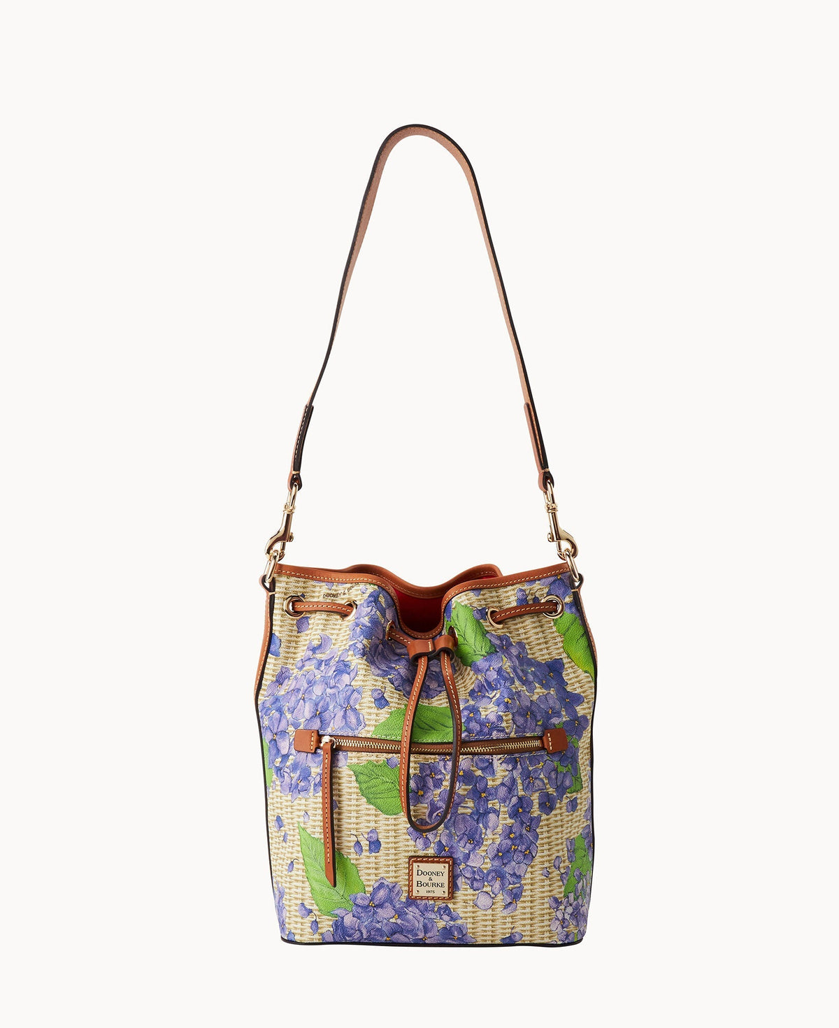 Hydrangea Basketweave Drawstring - Purple