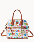 Doodle II Coated Cotton Domed Satchel - Multi