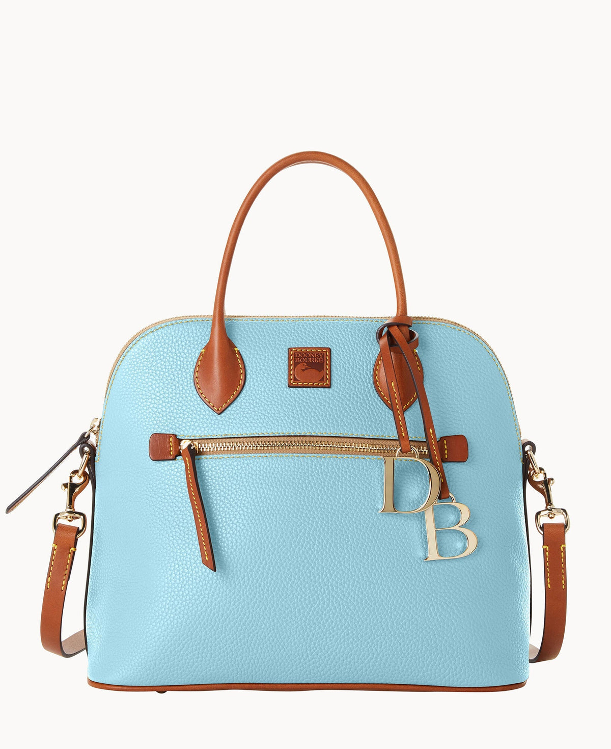 Pebble Grain Large Domed Satchel - Caribbean Blue