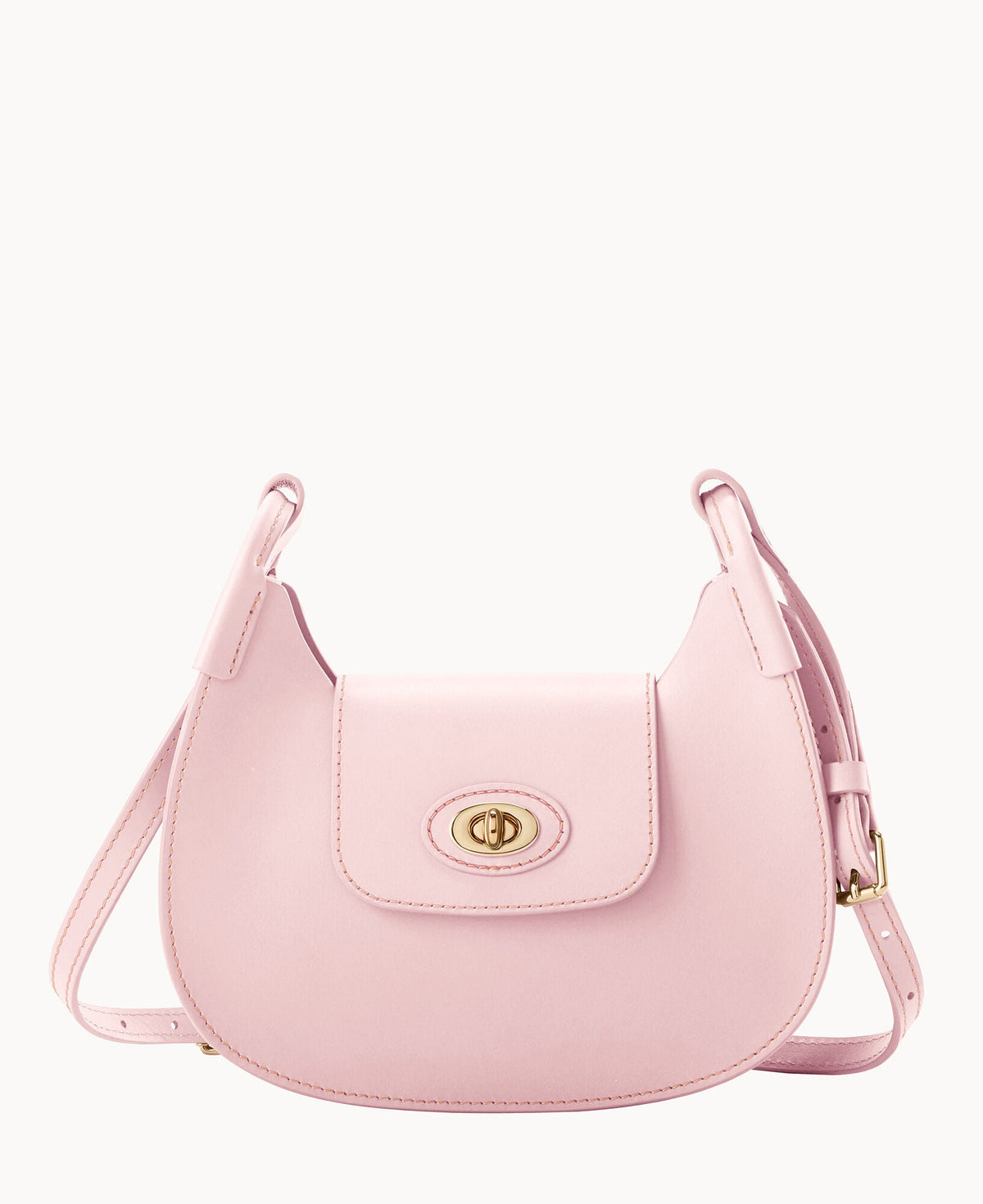 Sweety Leather Crossbody Hobo - Pale Pink