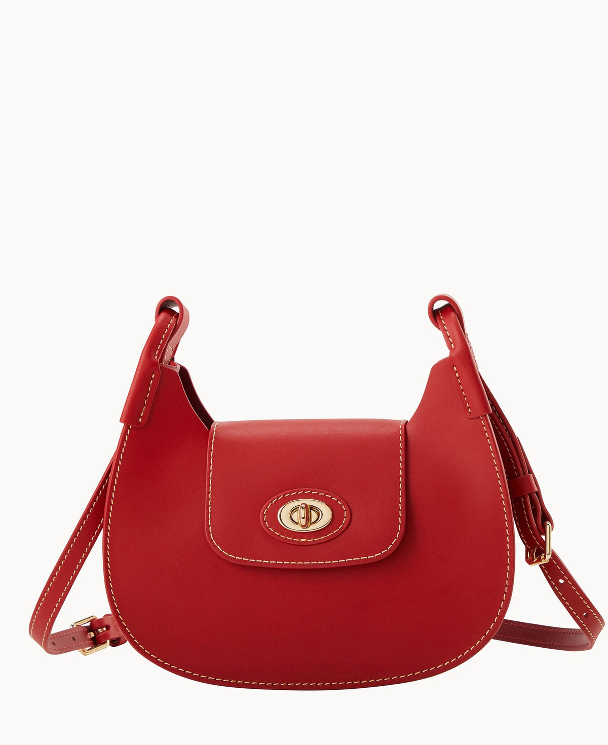 Sweety Leather Crossbody Hobo - Red
